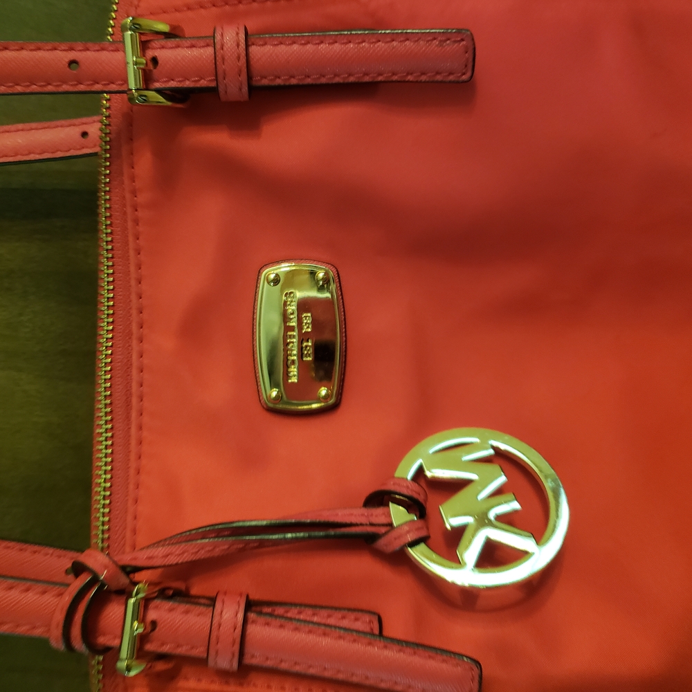 Michael Kors Red Tote with Gold Hardware